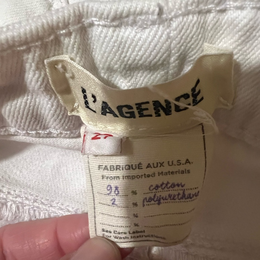 L’agence white flare jeans Sophia high rise cropped flare distressed size 27 - Picture 10 of 11
